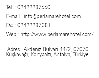 Perla Mare Hotel iletiim bilgileri